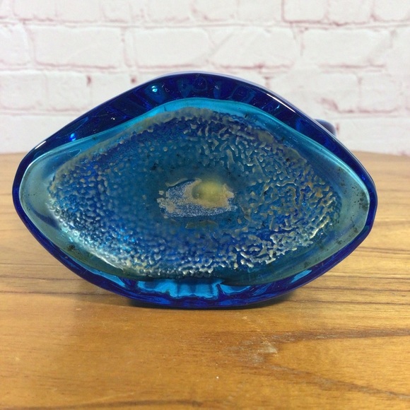 Vintage Imperial Glass Blue Violin Cello Vase - Picture 6 of 8